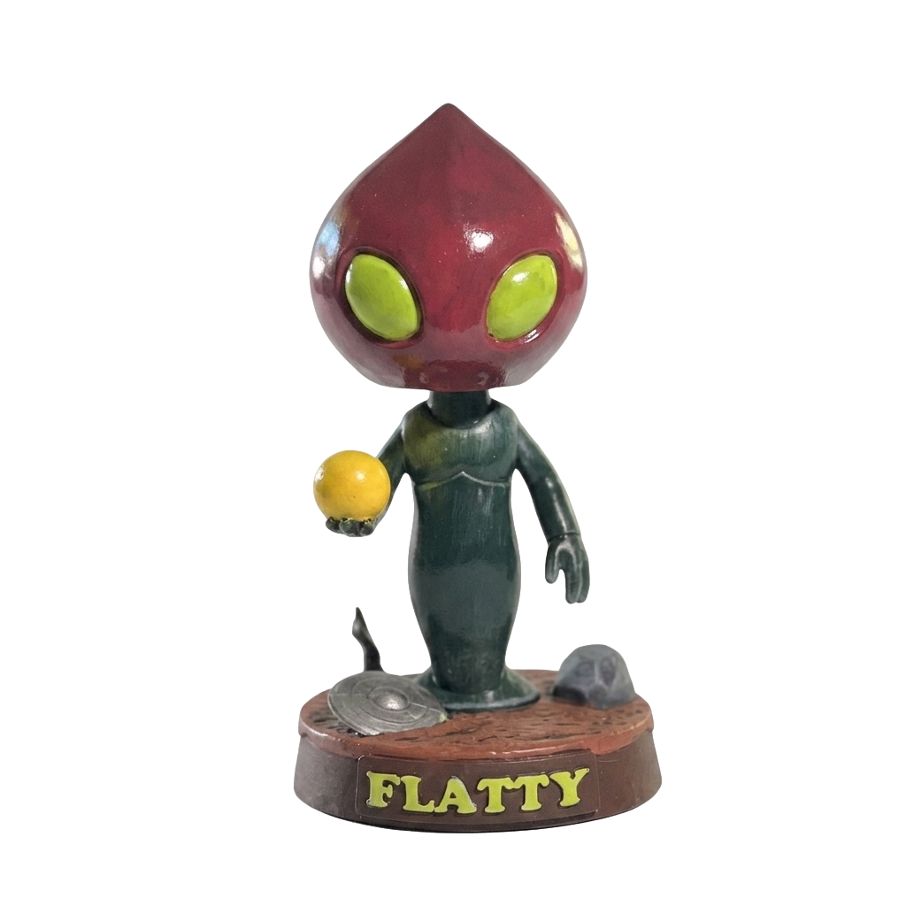 Flatty – Cryptid Bobblehead Collectible | Frozen Nebula 3D