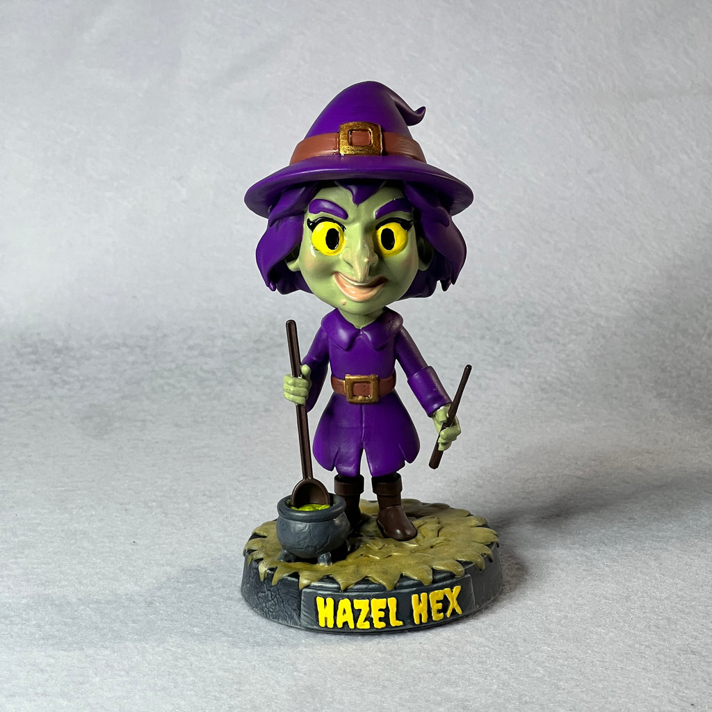 🧹 Hazel Hex – Halloween Witch Bobblehead | Frozen Nebula 3D Collectible