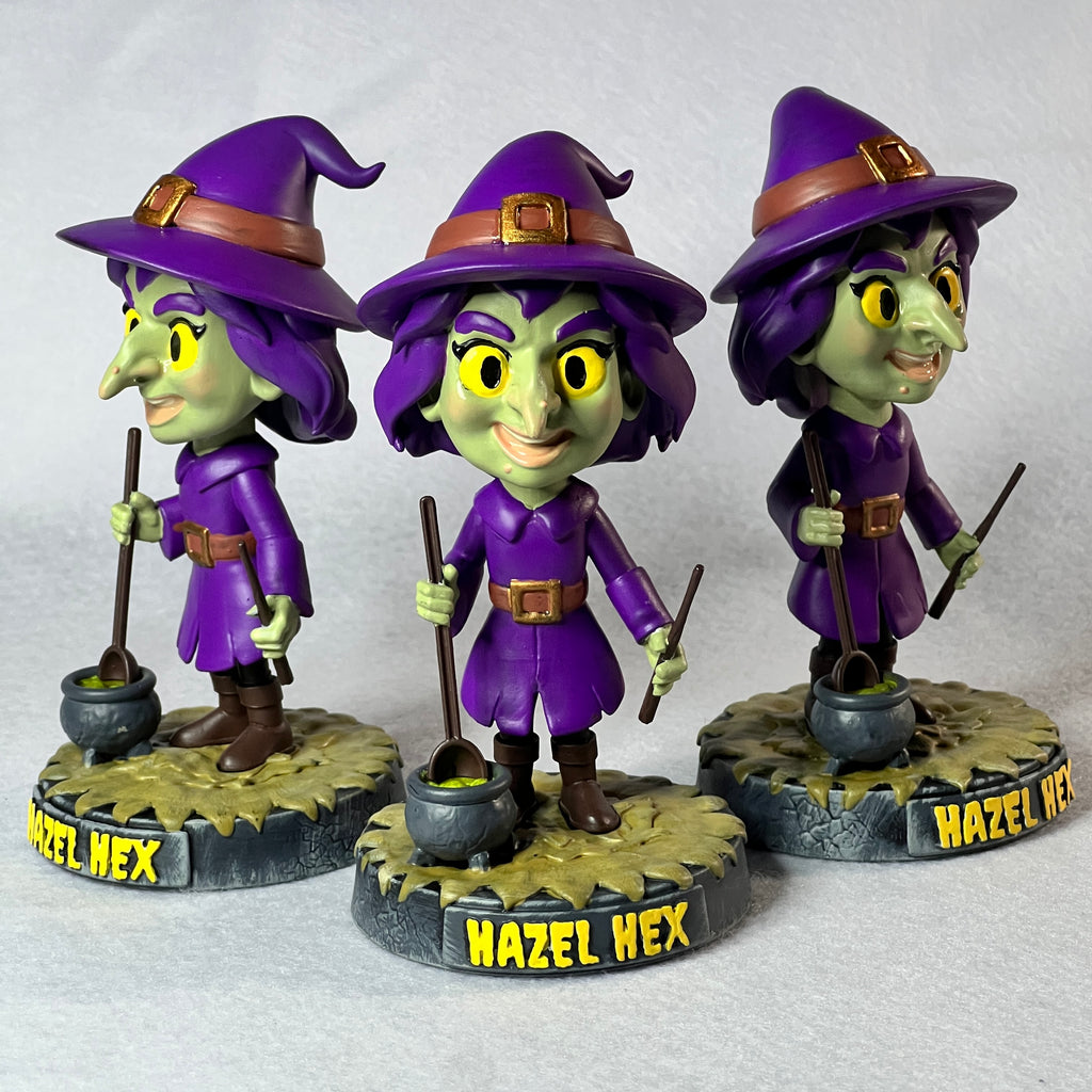 🧹 Hazel Hex – Halloween Witch Bobblehead | Frozen Nebula 3D Collectible