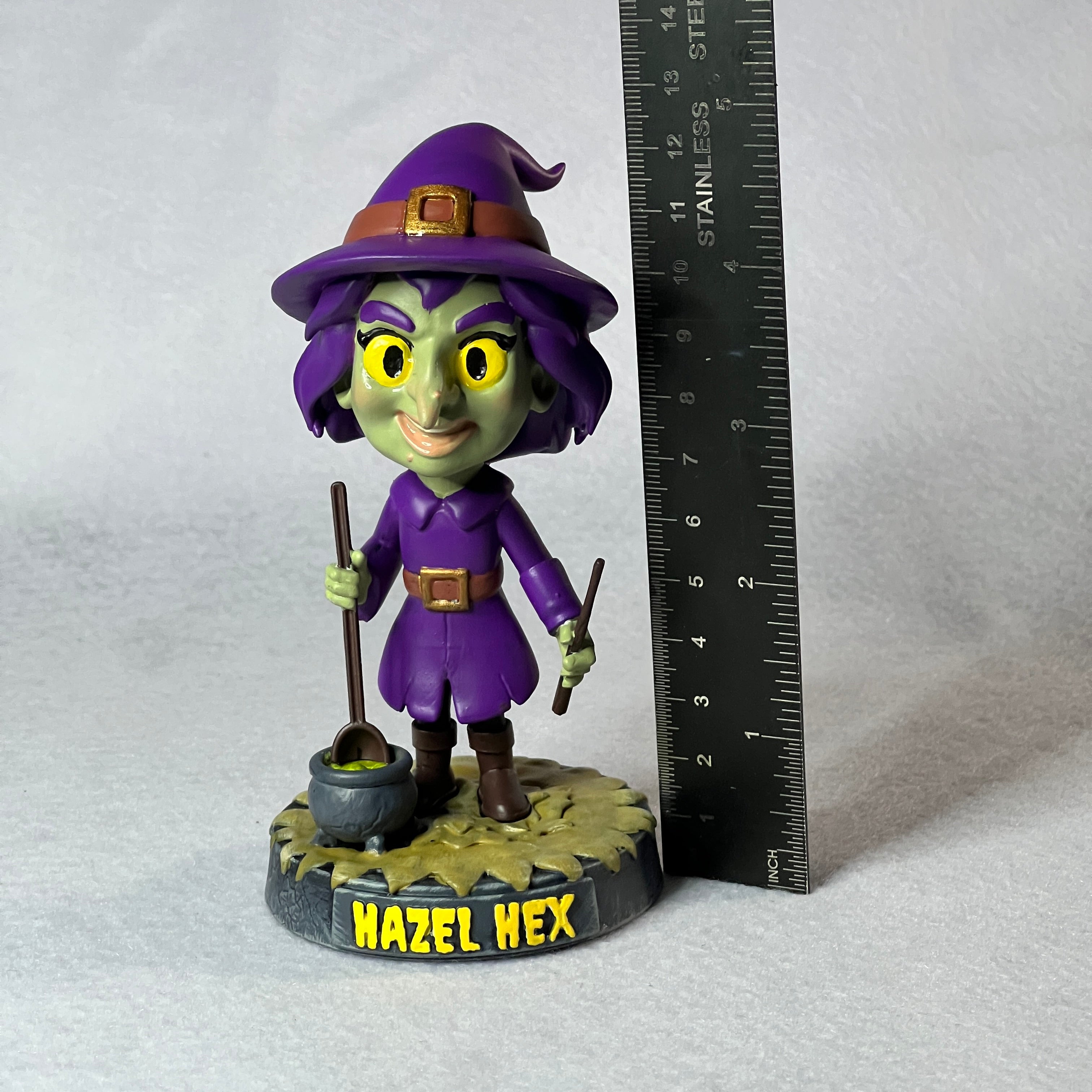🧹 Hazel Hex – Halloween Witch Bobblehead | Frozen Nebula 3D Collectible