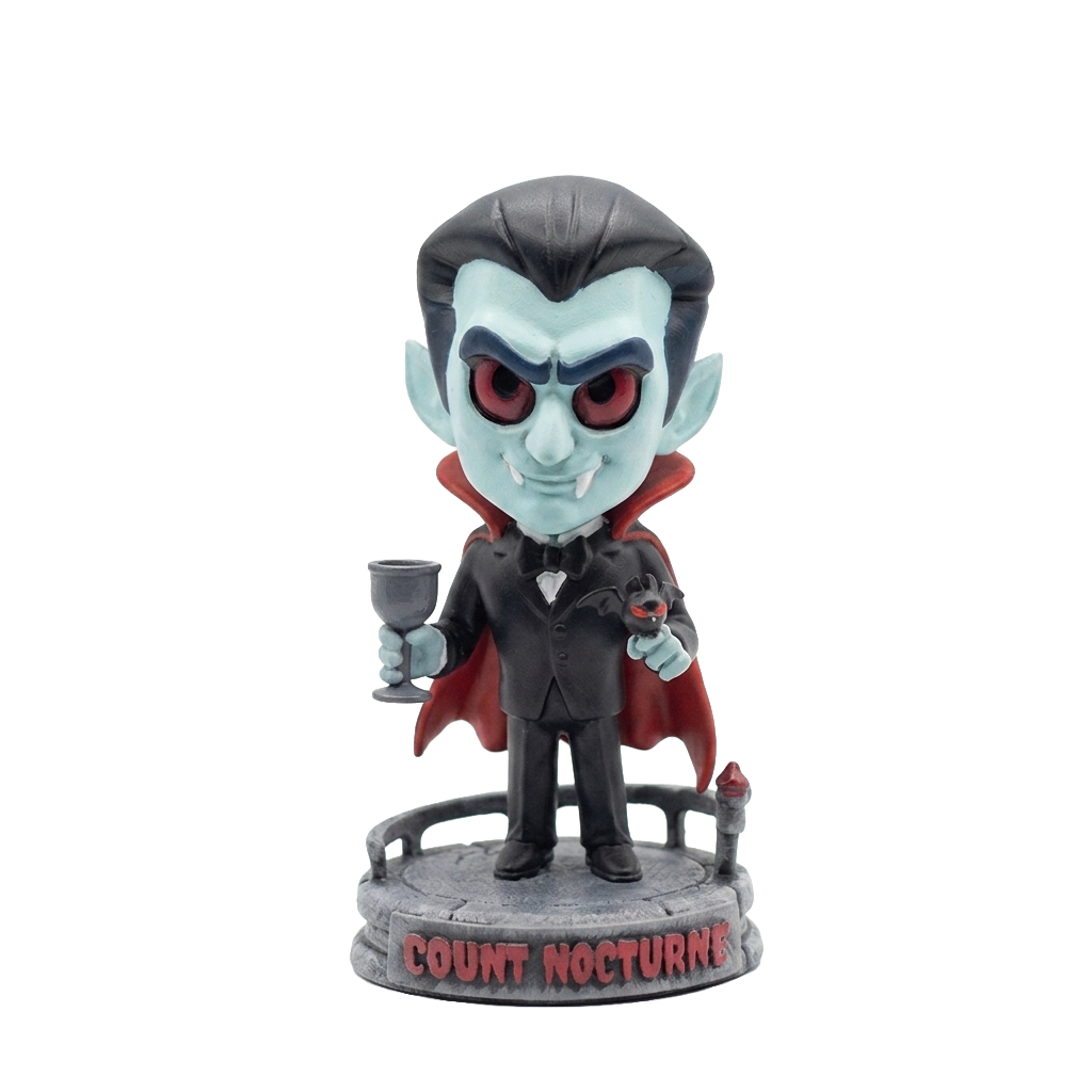 🦇 Count Nocturne – Halloween Vampire Bobblehead | Frozen Nebula 3D Collectible