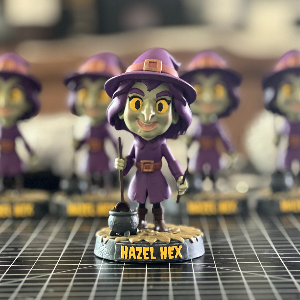 🧹 Hazel Hex – Halloween Witch Bobblehead | Frozen Nebula 3D Collectible
