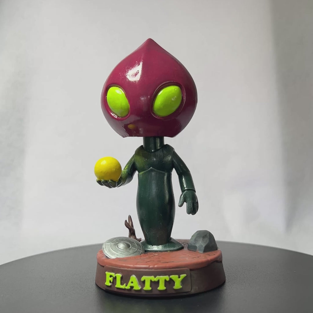 Flatty – Cryptid Bobblehead Collectible | Frozen Nebula 3D